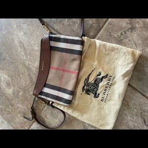 mega check peyton crossbody clutch bag tan